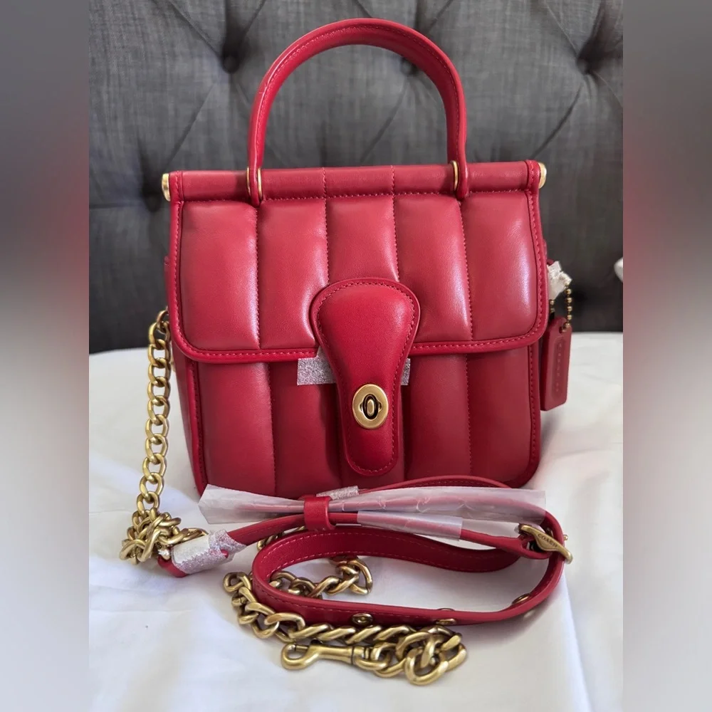 New. NWT Never used Coach Willis Top Handle 18 With Quilting - Picture 10 of 15